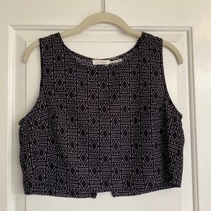 Cropped Pattern Tank with Back Zip Detail